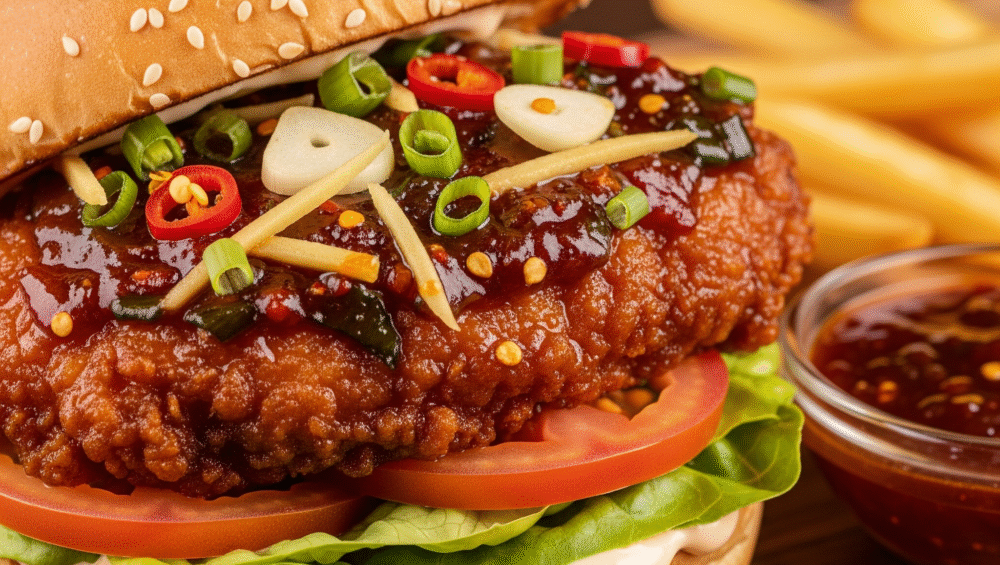 Manchurian Burger – A Vegetarian